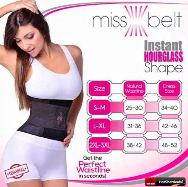 মেদ-ভুঁড়ি কমানোর বেল্ট-Miss Belt Body Shaper-Double Part - Image 2