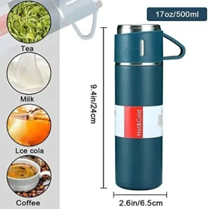 A Grade Quality Smart Vacuum Flask Set – Stylish Sky Design for Perfect Temperature Control