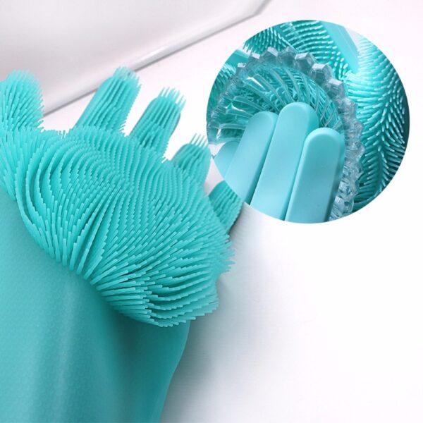 Silicon Dish Washer Hand Gloves (1 Pair) – Reusable & Heat Resistant for Easy Cleaning - Image 2