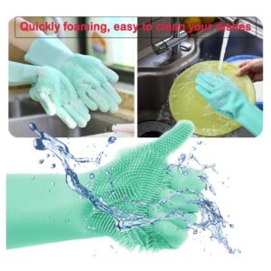 Silicon Dish Washer Hand Gloves (1 Pair) – Reusable & Heat Resistant for Easy Cleaning