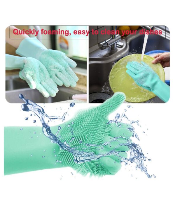 Silicon Dish Washer Hand Gloves (1 Pair) – Reusable & Heat Resistant for Easy Cleaning