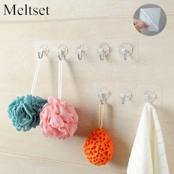 12 pcs Self-Adhesive Wall Hook – Transparent & Durable - Image 2
