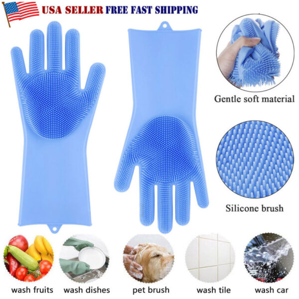 Silicon Dish Washer Hand Gloves (1 Pair) – Reusable & Heat Resistant for Easy Cleaning - Image 4